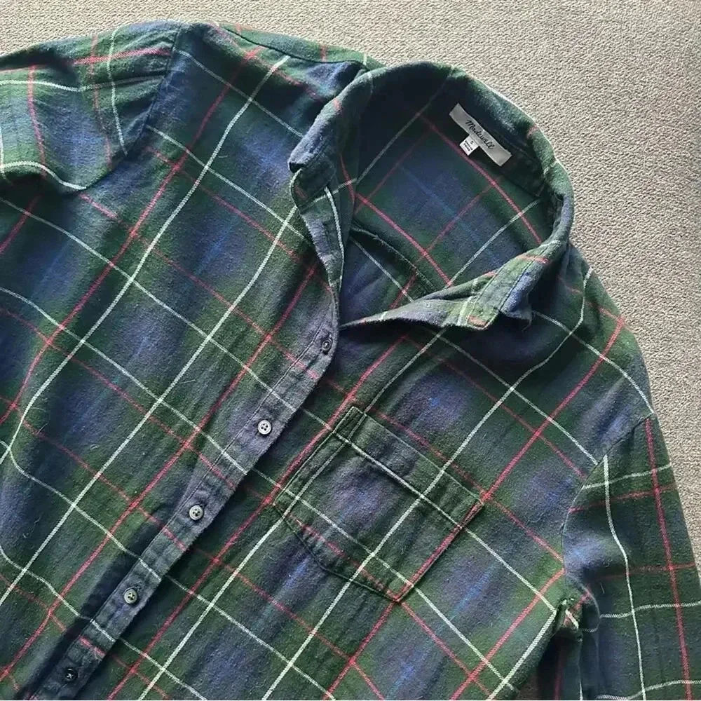 Madewell Plaid Flannel Long Sleeve Button Down Shirt Small